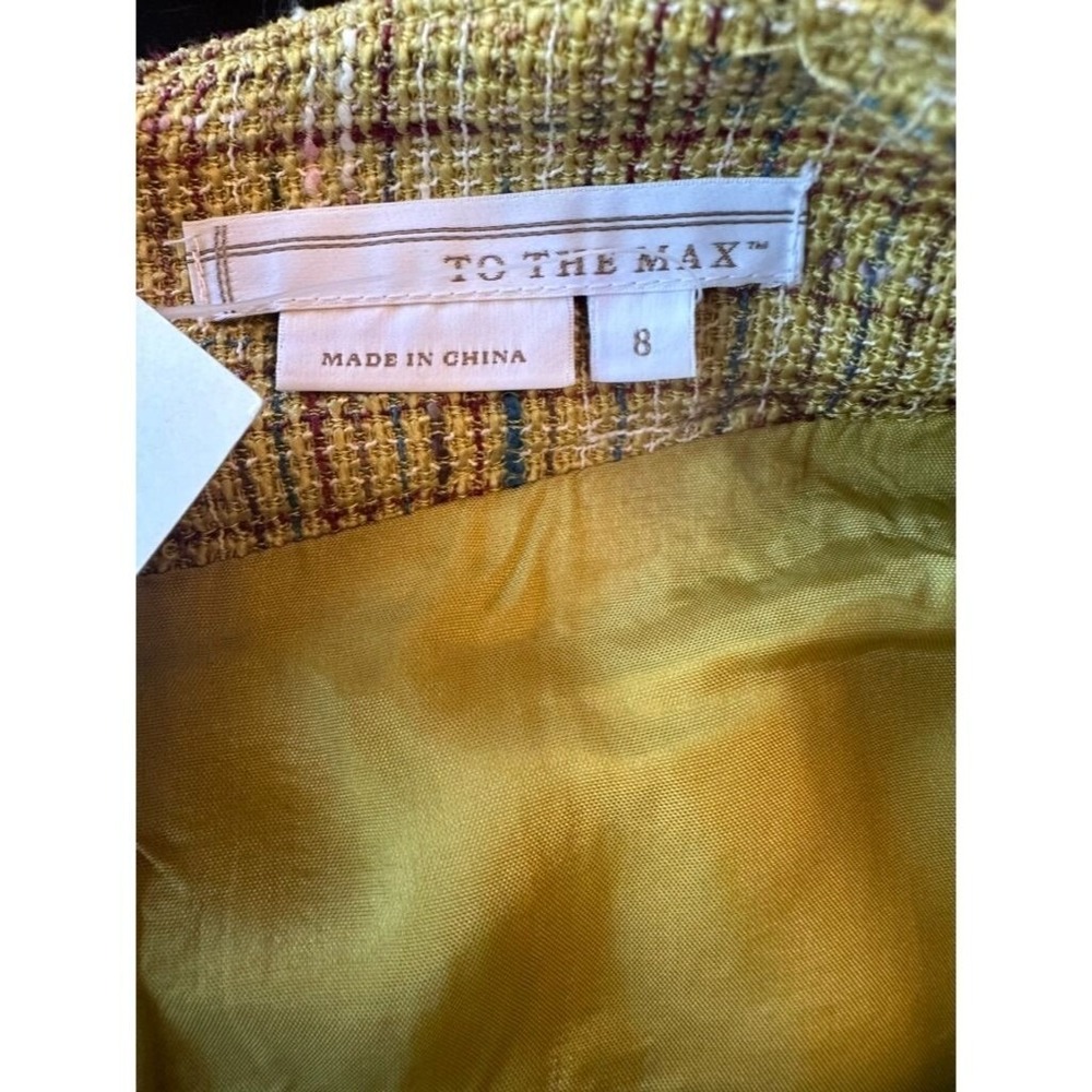 To The Max Skirt Moss Green Tweed A-Line Knee Length YDX33-359 Raw Edge Trim 8 - Picture 4 of 6